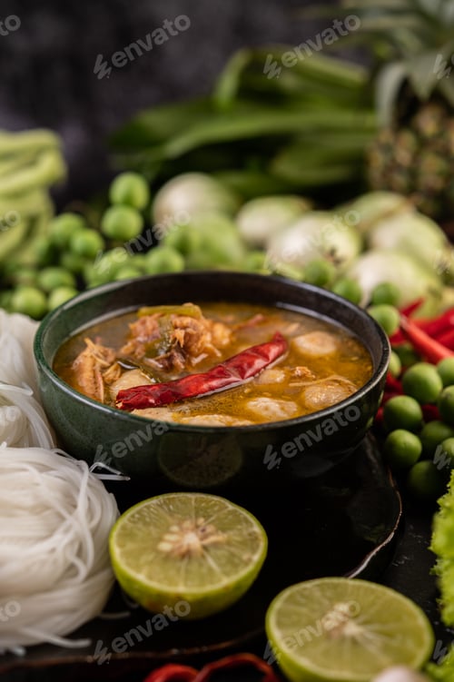 Preview: Rice noodle and coconut milk solution.
