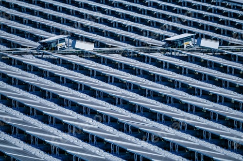 Preview: Floating solar panels and cell platform on the water of solar cell power plant