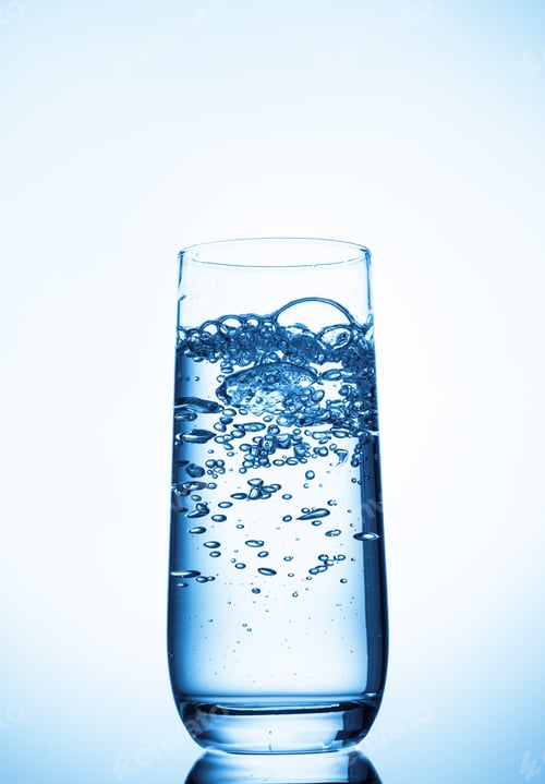 Preview: water glass on blue background
