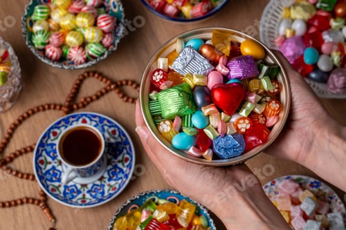 Preview: Traditional Turkish Ramadan Sweet Sugar hard Candy, Chocolate candie and Almond candies