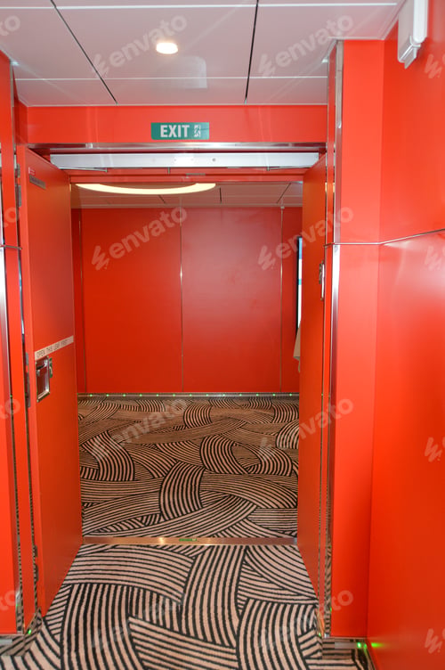 Preview: Luxury red interior of the inner deck on the cruise ship MSC Meraviglia, October 8, 2018