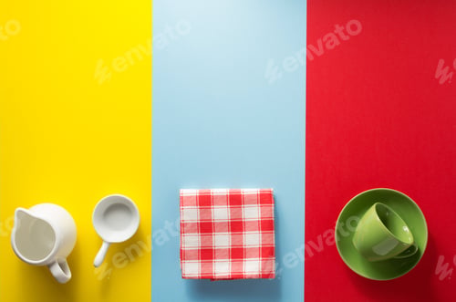 Preview: kitchenware at colorful background