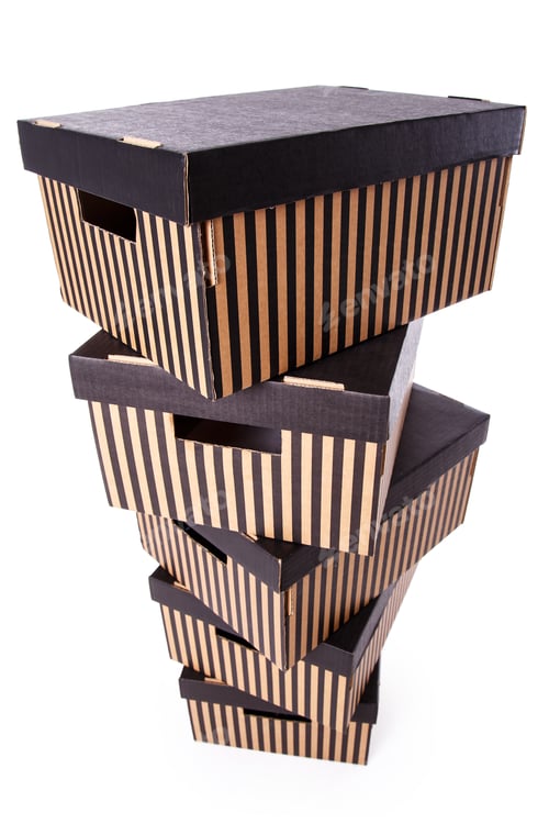 Preview: Striped boxes on a white background