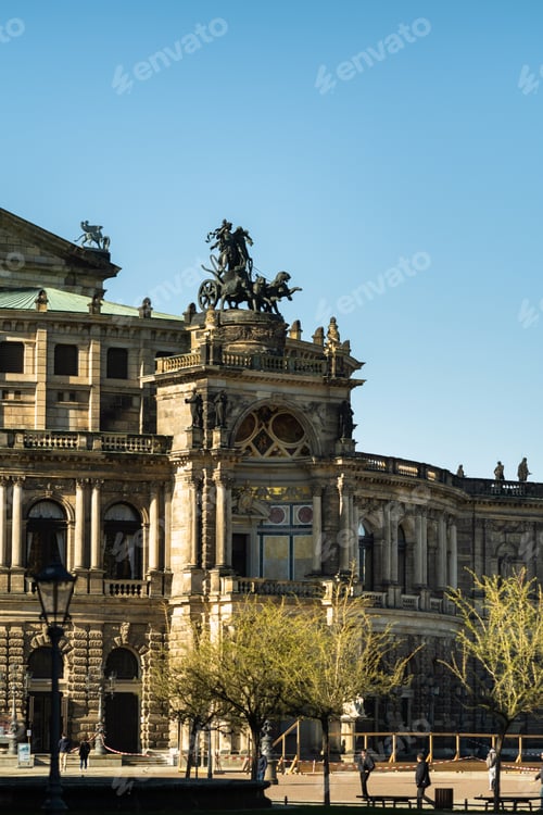 Preview: April 1, 2019.Dresden, Saxon Switzerland, Germany: A street in the center of the city and the old