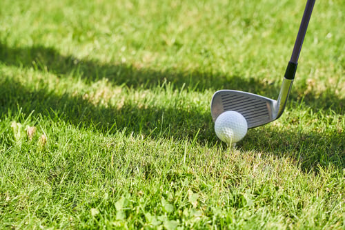 Preview: Experienced golfer teeing off with a driver