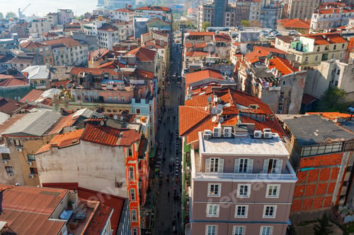 Preview: Aerial view of Istanbul historical district on sunny day