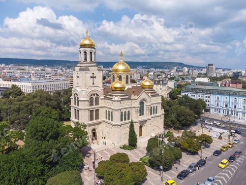 Preview: Aerial view of The Cathedral of the Assumption in Varna