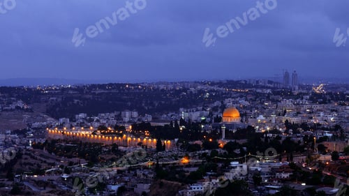 Preview: Night falls over Jerusalem city