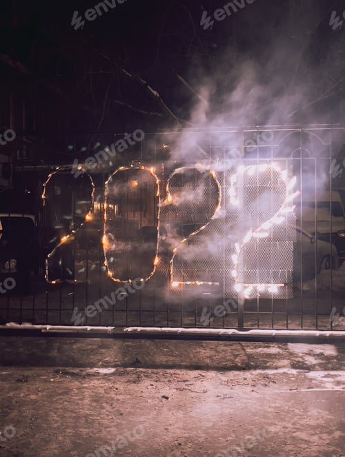 Preview: flaming fireworks new year 2022