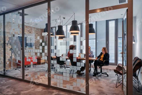 Preview: In the dynamic hustle and bustle of a business environment, a group of young business professionals