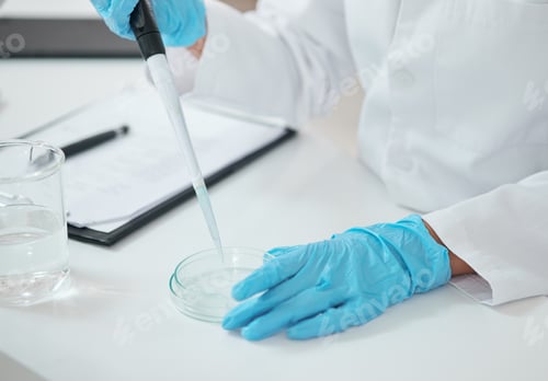 Preview: Closeup shot of an unrecognisable scientist working with samples in a lab