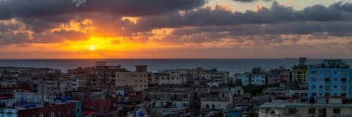 Preview: Aerial view of the residential neighborhood in the Havana City, Capital of Cuba