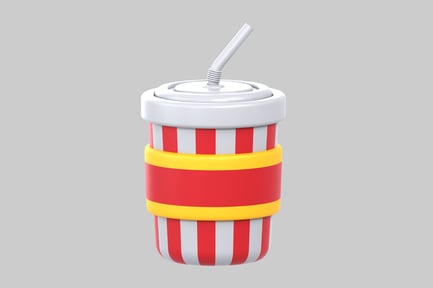Preview: Cartoon striped drink cup art