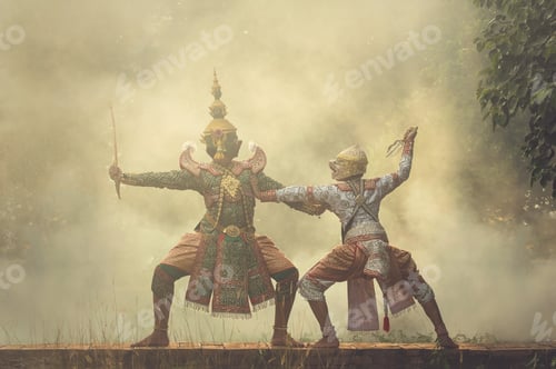 Preview: Khon, pantomime performances action of Thailand, a kind of Thai drama, Hanuman Monkey