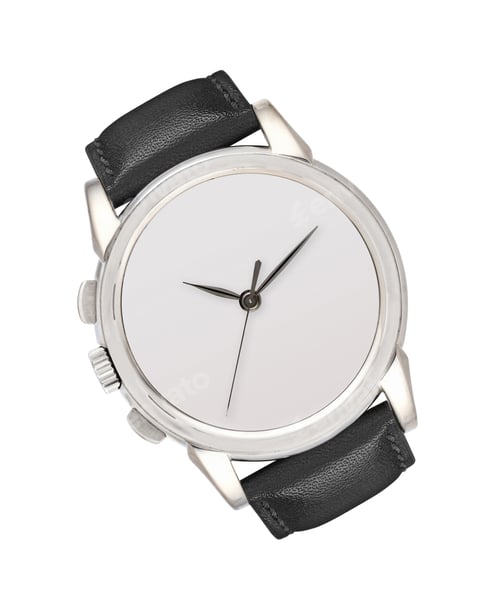 Preview: Silver wrist watch isolated on white background