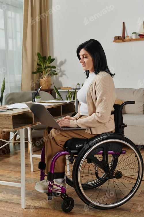 Preview: Woman Working at Home in Her Wheelchair