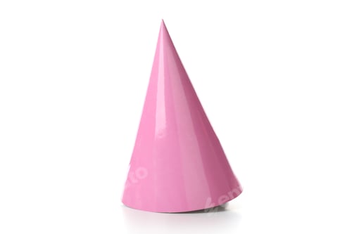Preview: Pink party hat isolated on white background