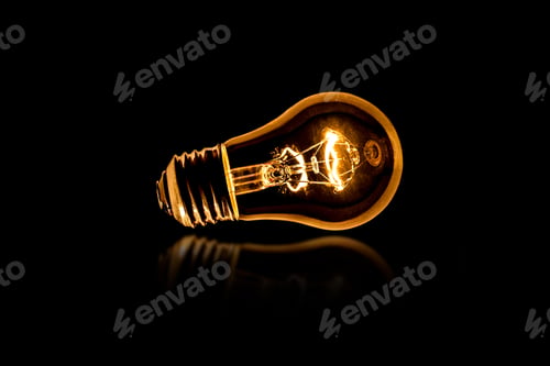 Preview: A lightbulb on a black background