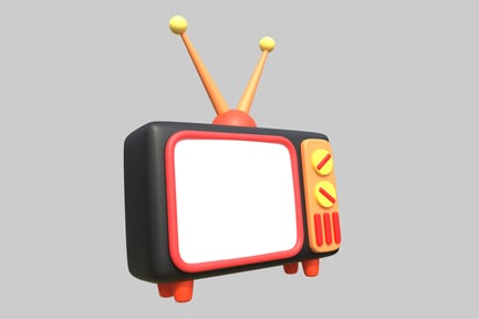 Preview: Retro cartoon television with antennas