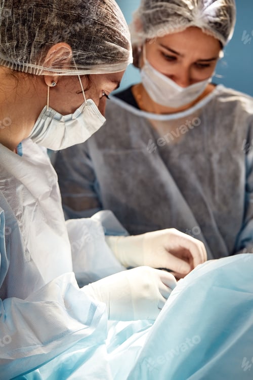 Preview: Concentrated Surgical team operating a patient in an operation theater