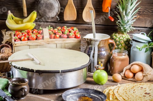 Preview: Preparing for pancakes with fruit