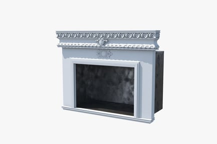 Visualização: Cornija de lareira francesa ornamentada