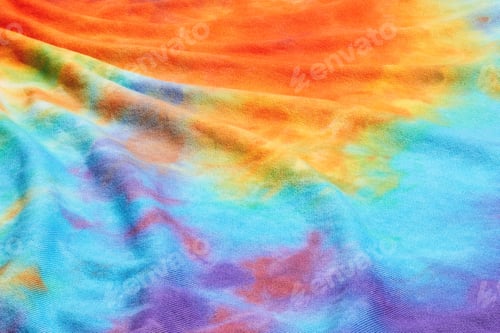 Preview: Abstract tie dye multicolor folded fabric cloth Boho pattern texture for background