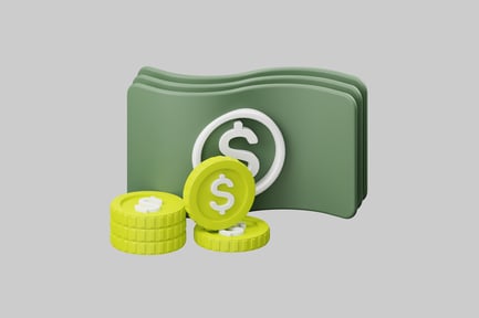 Preview: Green money and coin stack