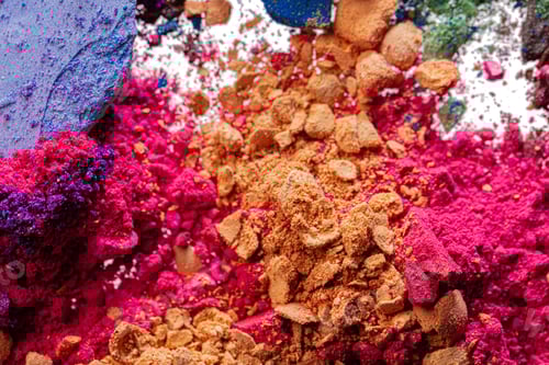 Preview: Background of scattered crashed eye shadows of different colors