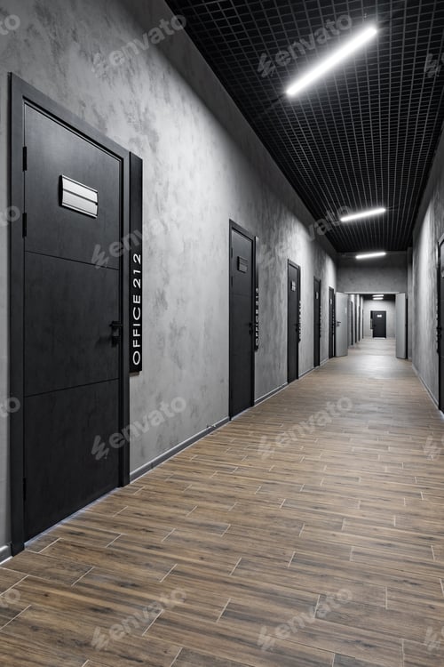 Preview: Closed door of the modern company office.