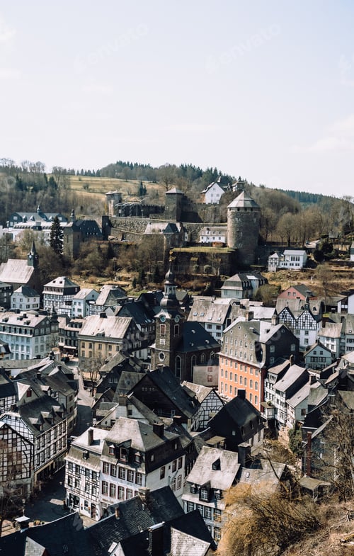 Preview: Traditional medieval half timbered houses of Monschau, Germany