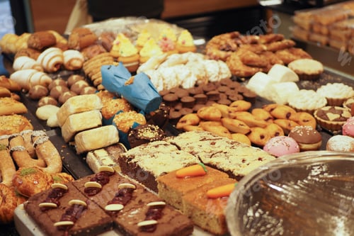 Preview: Mix of sweet cookies close-up.,