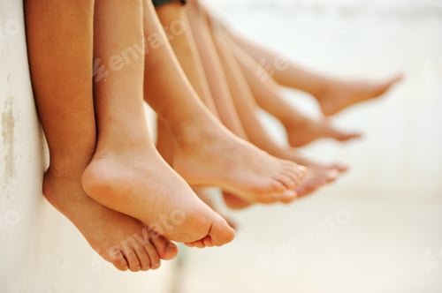 Preview: Friends Without Shoes Together, Summer, Group Of Children