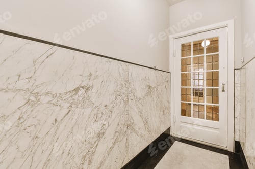 Preview: Narrow corridor with doors and lamp