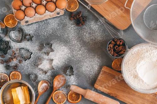 Preview: Process of cooking dough for Christmas cookies