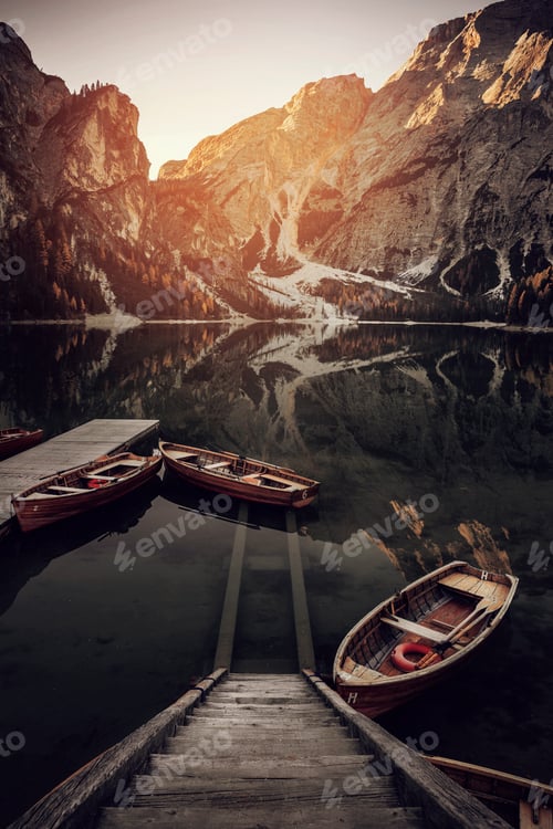 Preview: Autumn at Braies lake, Italy