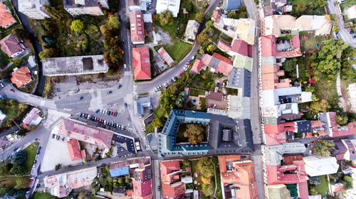 Preview: Aerial view of slovak town Banska Bystrica surrounded by mountai