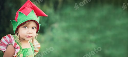 Preview: Child waiting for a Christmas in wood in juli.