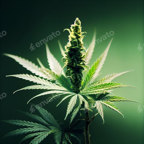 Preview: marijuana or cannabis leaf close up 3d illustration