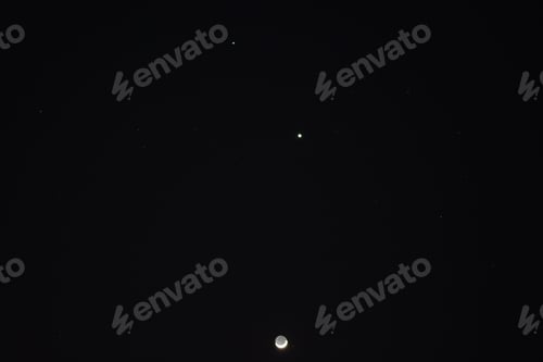 Preview: Beautiful scene of black sky with the full moon