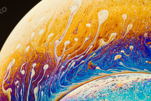 Preview: Fluid art made of colorful soap bubble film. Trendy Inkscape blurred background.