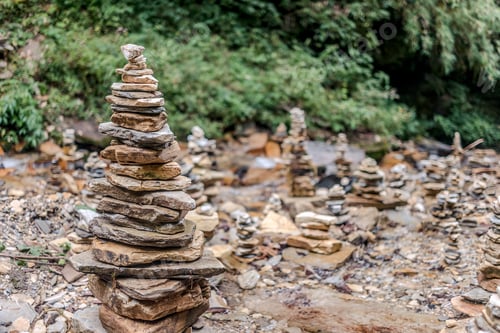Preview: Pyramid of stones on Annapurna Sanctuary trek in Nepal