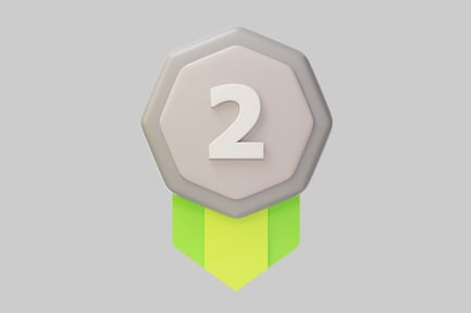 Aperçu: Badge hexagonal avec numéro deux et ruban