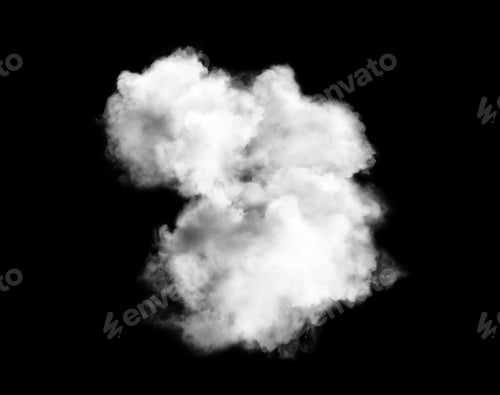 Preview: White Clouds Sky on Black background, Isolated abstract soft group of fluffy Smoke, Steam, Fog,Haze