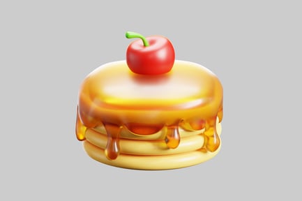 Preview: Pancakes with cherry and syrup