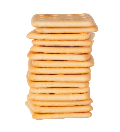 Preview: crackers pile on white background