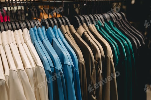 Preview: Row of clothes hanging on hangers