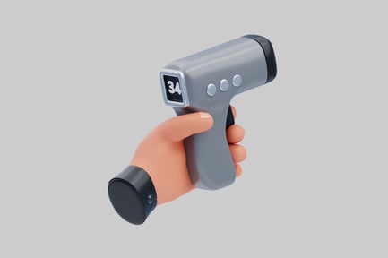 Preview: Digital thermometer held in hand