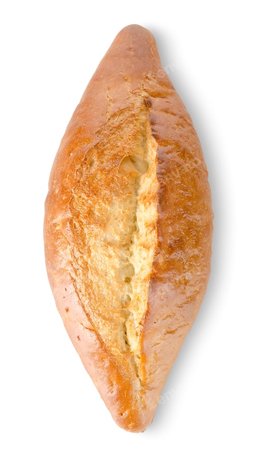 Preview: Loaf of Fresh Bread Against White Background