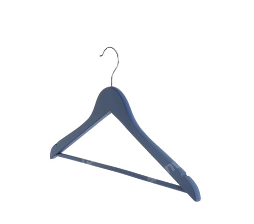 Preview: Isolated Blue Wooden Hanger on a White Background